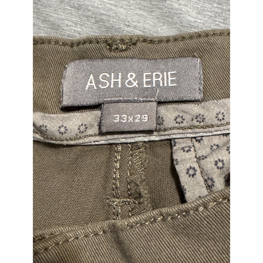 Ash & Erie Men Stretch Chino Pants 33x29 Olive Brown Casual - Picture 3 of 7
